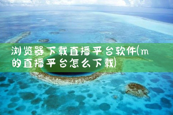 浏览器下载直播平台软件